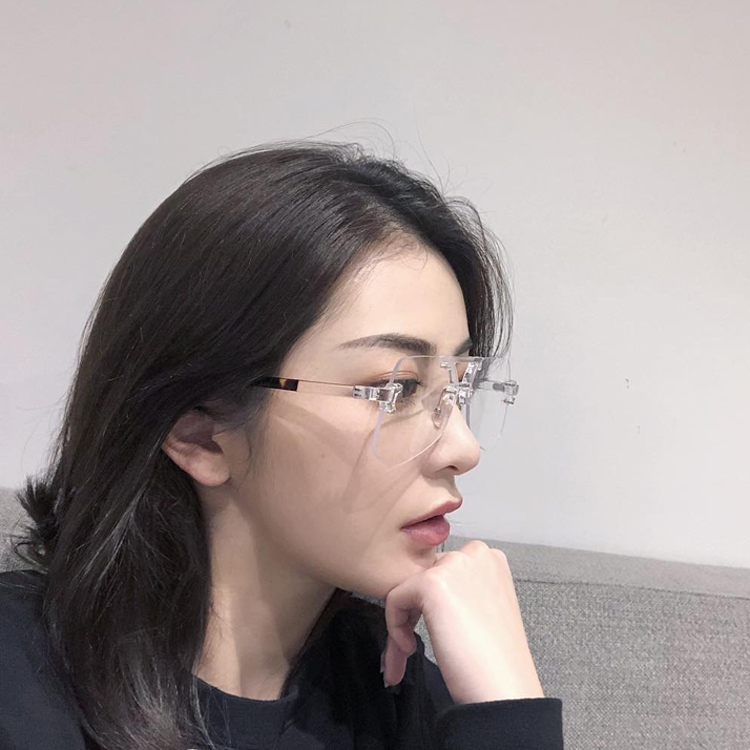 明星同款韩风多边形时尚网红半透明太阳镜墨镜眼镜框架装饰眼镜