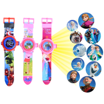 Childrens ice and snow girls boys cartoon projection watches social people shaking toys