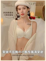 Underwear female bra gathering thin steel-free circle new 2021 harvested pair of breast-proof sagging bra girls summer bra