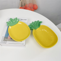 Nordic style ins fruit pineapple bowls creative ceramic plate cute personality family plate salad bowl rice bowl