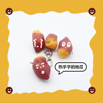 South Korea Baked Sweet Potato Potato Roast Ground Melon Key Button New airpods12 Generations Protective Sleeve Pendant Chain Bluetooth Headphones