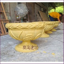 Sandstone Circular Sculpture Spray Pond Floating Flower Pavilion Leisure Place Indoor and Outdoor Decorative Twisting Leaf Flower Pot in the Community