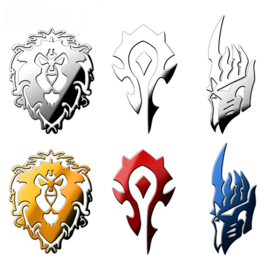 【能量天使wow魔兽世界周边金属贴 部落联盟巫妖王创意手机贴纸卡贴