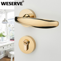 Visahua room door lock Indoor door lock Silent American modern simple Nordic Bedroom door lock handle three-piece set