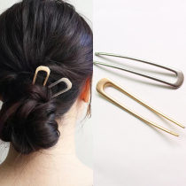 Korean wild dish hair artifact meatball head hairpin hair cactus ins Japanese retro style u-shaped female hairpin hair fork head decoration