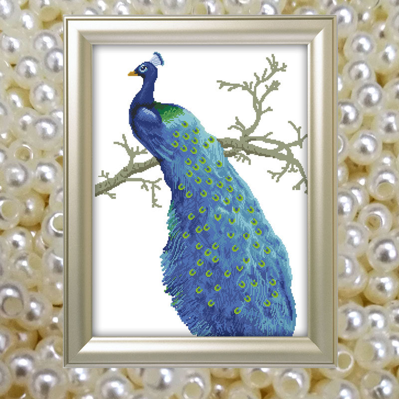 孔雀之灵珠绣十字绣全串珠子绣全珍珠绣客厅新款简约现代卧室欧式_7折