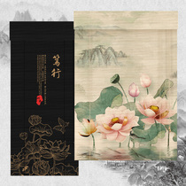 Printed bamboo curtain Curtain roller curtain lift Zen decorative painting curtain Household shading door curtain Entrance screen partition hanging curtain