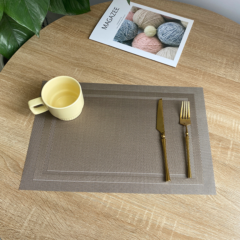 45*30 double frame place mat champagne color [8 pieces]