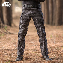 51783 Military fan outdoor L9 tactical pants mens straight multi-pocket tooling trousers loose training python pattern camouflage pants