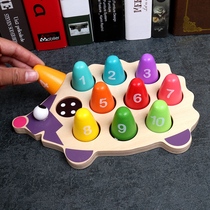 2-3-4 years old Montessori number puzzle memory chess Infant childrens memory recognition toy Baby Hedgehog logarithm