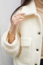 Warm and fashionable short TOP profile jacket Italian imported lamb hair thick coat H home original strength cover meat