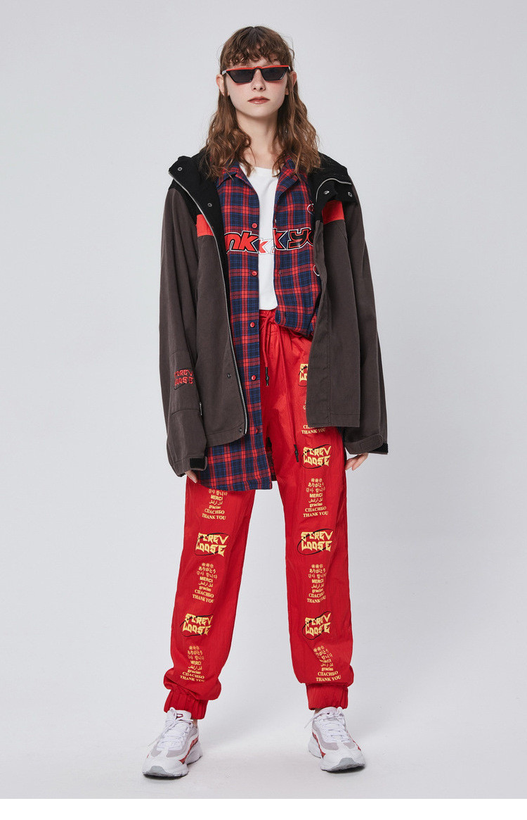 【inxx】screw loose 潮牌外套男士休闲连帽拼接情侣款