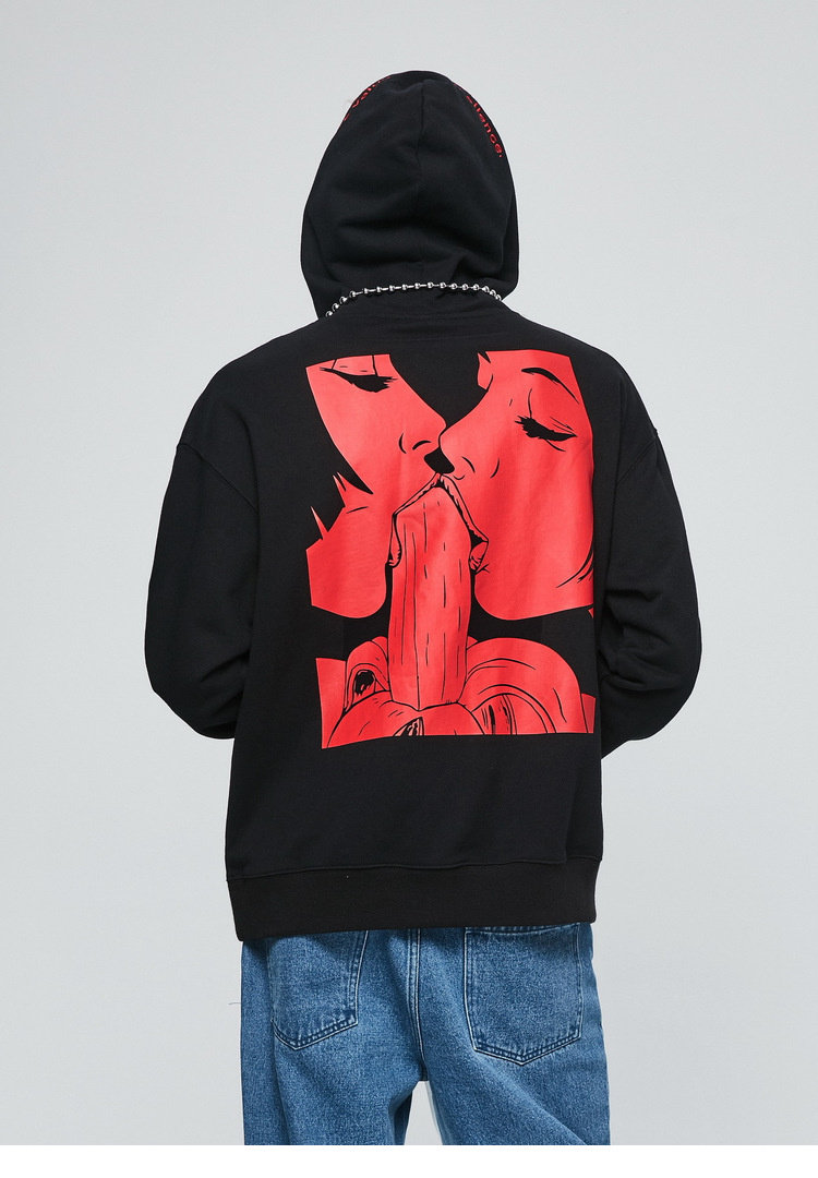 【inxx】screw loose 潮牌长袖图案印花连帽毛圈卫衣新款情侣装