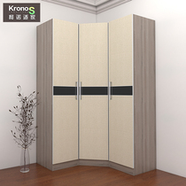 Master bedroom L-shaped wardrobe Small household type household 90 degree corner wardrobe combination flat open three-door corner wardrobe customization
