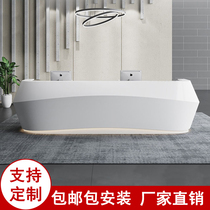 Baking Varnish Front Desk Reception Desk Consulting Bar Desk Arc Beauty Salon Hotel Bar Terrace Greet Guests Cashier Desk Custom