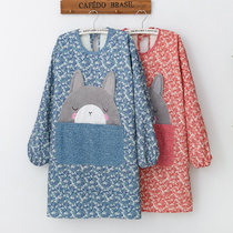 Winter long sleeve apron womens large apron clothes adult double coat kitchen household work clothes anti-dressing men