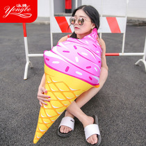 Swimming ice cream swimming ring adult children water inflatable toy cute thickened seaside holiday float