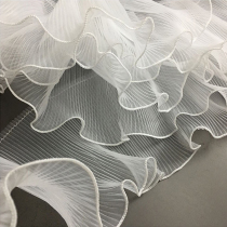 Wide 15cm organza wave three-dimensional ruffles big lace clothing designer accessories bouquet cake surrounding edge