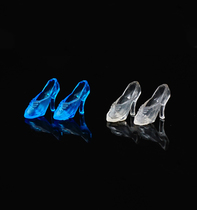 Barbie doll crystal shoes transparent high heel shoes twelve joint doll toy shoes princess shoes decoration accessories