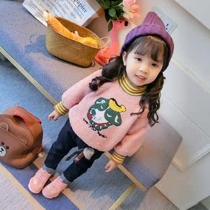 女童套头上衣儿童洋气宽松卫衣加厚2018秋冬新款女宝宝秋装韩版潮