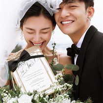 Creative travel props wedding photography vow book Korean external wedding proposal to white English paper envelope props