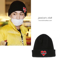 South Korea] Combination SHINee Kim Ki-fan with love embroidered knitted hat wool hat