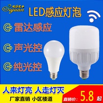Radar sensor bulb infrared human body delay sound and light control pure light control pass aisle garage light at night