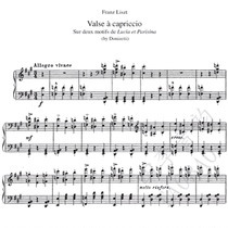 Liszt-Donnizettis Random Waltz Rukia and Paris Parisina Piano Score