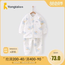 Tongtai baby pure cotton clothes autumn 0-1-3 years old baby thickened childrens thermal underwear set pajamas autumn and winter
