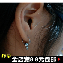 Long drop card ball ring BCR earrings Mens Womens earrings stainless steel personality earrings simple earrings