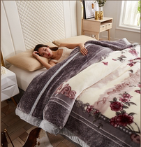 Blanket Quilt Thickened double layer not dropping Mao Winter LaShel Double wedding Gyeongdae red cashmere blanket 8 10 catty