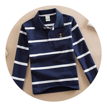Lan Ben summer childrens short-sleeved T-shirt Boys middle and large childrens polo shirt Primary school students long-sleeved base shirt Summer foreign style