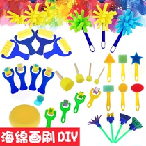 Paint seal Sponge Doodle tool Sponge Brush painting Childrens painting Sponge extension stick Roller set painting