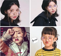 Net celebrity personality photo glasses female pendant decoration photo studio photography props street shooting creative retro hanging chain glasses
