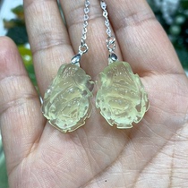 Natural Xiu Jade Earrings Pendant Earrings Necklace Pendant Pendant Cabbage