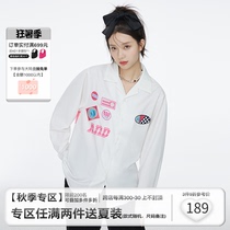 ANDYET AD1 21AW original design racing car wind insignia embroidered shirt male and female identical long sleeve shirt tide