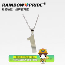 RainbowPride Stainless Titanium Steel Proud Couple Character Necklace Digital Pendant 105 Niche Accessories Attack