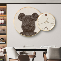 The decorative clock of the violent bear restaurant is light and extravagant The background wall watch of the modern living room is about high-end