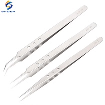 Maintenance guy with perforated stainless steel tweezers high elastic tweezers high precision tweezers pointed tweezers special tweezers