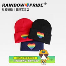 RainbowPride Six Colors Rainbow New European And European LGBT Loving Embroidered Knitted Hat Hooded Hair Line Hat
