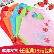 Large Capacity Cartoon Portable Strawberry Shopping Bag Folding Eco-friendly Bag Strawberry Shopping Bag Strawberry Bag Supermarket Carry-on Bag
