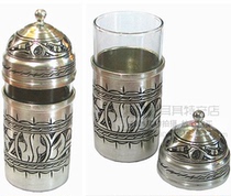 Turkey Original Clothing Import Handmade Ancient Ottoman Style White Brass Cup Coffee Cup Suit