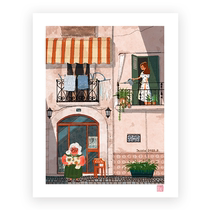 ( Time-limited pick-up ) Newborn generation illustrator Water Jill ( Italian island early morning ) limited edition painting