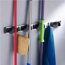 Mop rack Space aluminum multi-function broom rack hanging mop hanger hook ABS optional