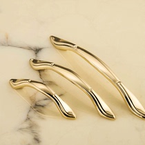 Old Coppersmith all copper gold-plated handle European cabinet Kitchen Drawer Wardrobe gold handle