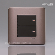 Schneider tap series style Brown switch socket double open two joint single control switch E8432 1 SZ