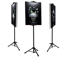 Triangle easel Poster stand Lifting double-sided easel display stand POP bracket KT board display stand advertising shelf