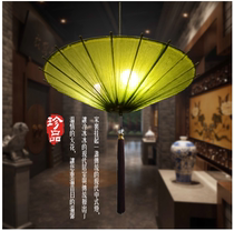 New Chinese chandelier Chinese style hand-painted retro fabric lantern umbrella Lantern Hotel project Tea House restaurant decoration