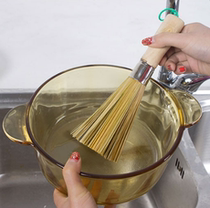 Hotel restaurant Home with thin bamboo wire pot brush iron pot brush bamboo brush bamboo pot brush