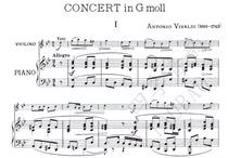 Concerto for Violin and Piano in G Minor Vivaldi Velva